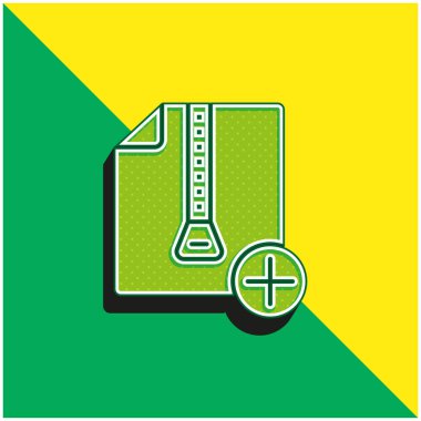 Yeşil ve sarı modern 3d vektör simgesi ekle