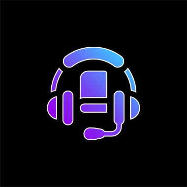 Ses Kitabı mavi eğimli vektör simgesi