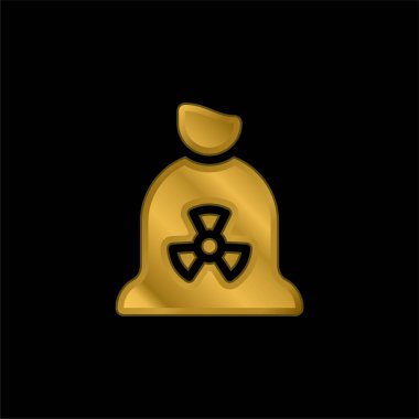 Biyolojik tehlike altın kaplama metalik simge veya logo vektörü