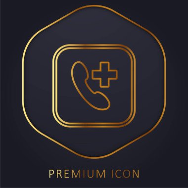 Add Call golden line premium logo or icon clipart