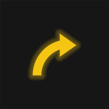 Ok Eğrisi Sağdaki Sarı Parlayan Neon simgesini Gösteriyor