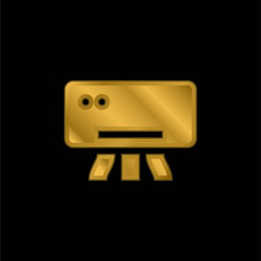 Klima altın kaplama metalik simge veya logo vektörü