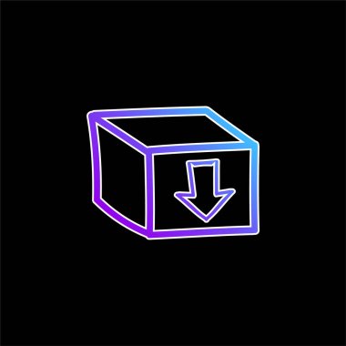 Bir Ok İşaretli Kutu El Altında Gösterilen Sembol Mavi Gradyan Vektör Simgesi