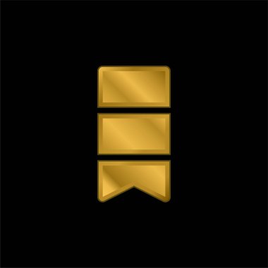 Yer imi altın kaplamalı metalik simge veya logo vektörü