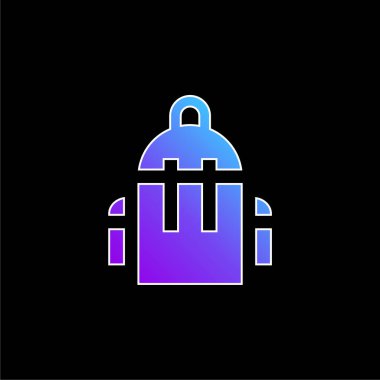 Sırt çantası mavi gradyan vektör simgesi