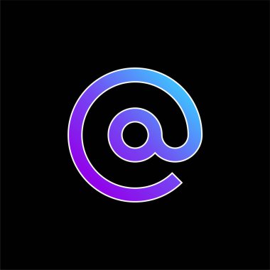 Arroba mavi gradyan vektör simgesi