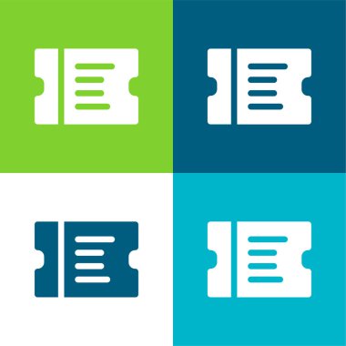 Biniş kartı Düz 4 renk minimal simge seti