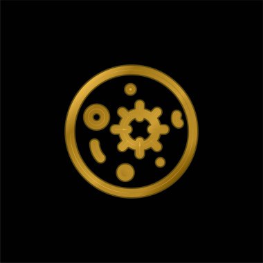 Kan testi altın kaplama metalik simge veya logo vektörü