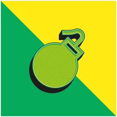 Bomba Yeşil ve Sarı modern 3D vektör simgesi logosu