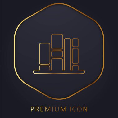 Kitap rafı altın çizgi premium logosu veya simgesi