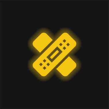 Sargı bezi sarı parlak neon simgesi