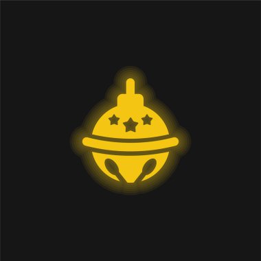 Bauble sarı parlak neon simgesi