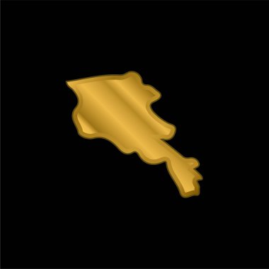 Ermenistan altın kaplama metalik simge veya logo vektörü