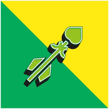 Arrow Green and yellow modern 3d vector icon logo clipart
