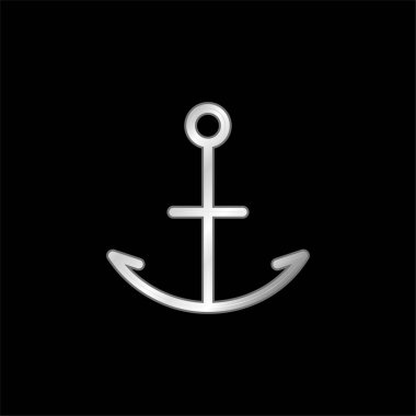 Çapa gümüş kaplama metalik simge