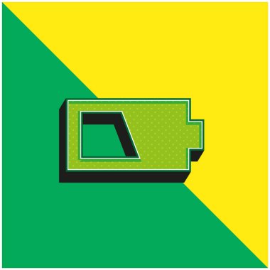 Pil Yeşil ve Sarı modern 3D vektör simgesi logosu