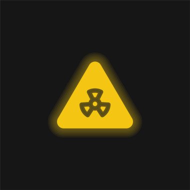 Biohazard yellow glowing neon icon clipart