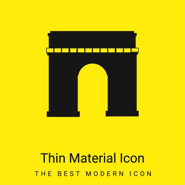 Arc De Triomphe minimal bright yellow material icon clipart