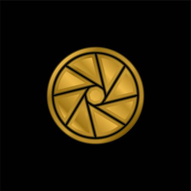 Açıklık altın kaplama metalik simge veya logo vektörü