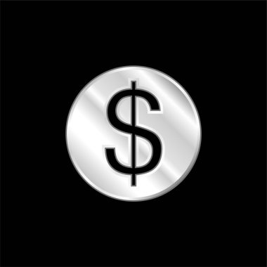 Büyük Dolarlık Gümüş Kaplama Metalik Simge
