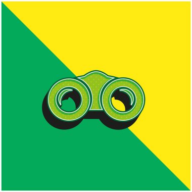Binoculars Green and yellow modern 3d vector icon logo clipart