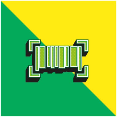 Barkod Yeşil ve Sarı Modern 3D vektör simgesi logosu