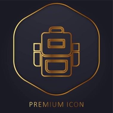Sırt çantası altın çizgi premium logosu veya simgesi