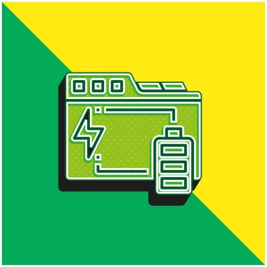 Backup Green and yellow modern 3d vector icon logo clipart