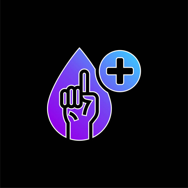 Blood Test blue gradient vector icon