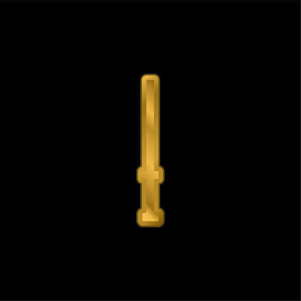 Baton gold plated metalic icon or logo vector