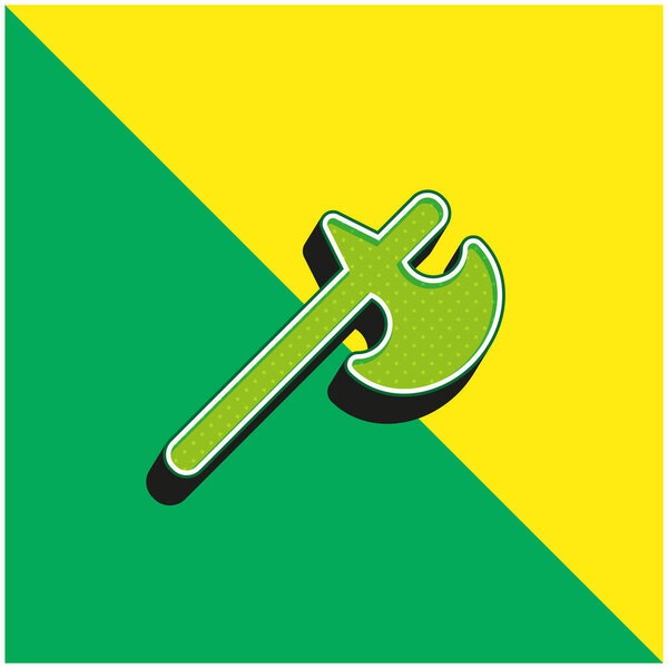 Зеленый и желтый современный трехмерный векторный логотип