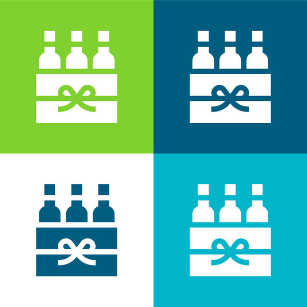 Beer Box Flat four color minimal icon set