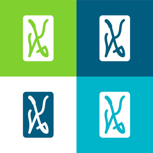 Ace Of Swords Flat four color minimal icon set