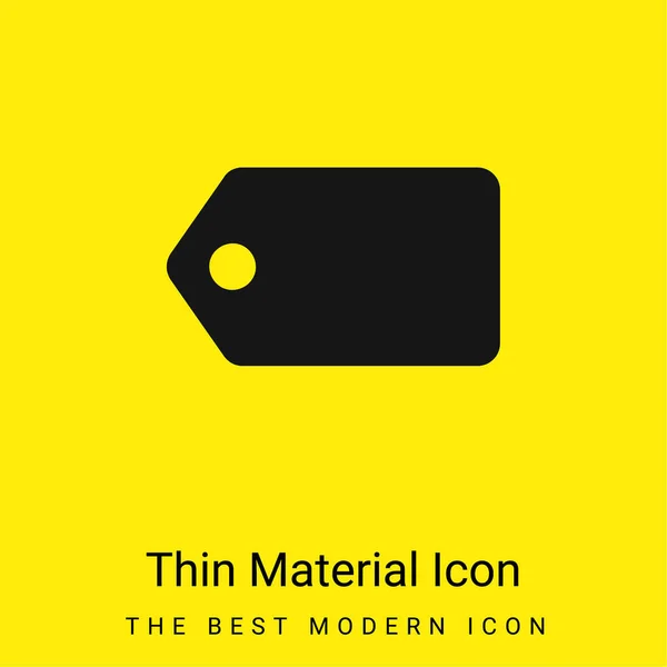 Etiqueta Negra Posición Horizontal Icono Material Amarillo Brillante Mínimo — Vector de stock