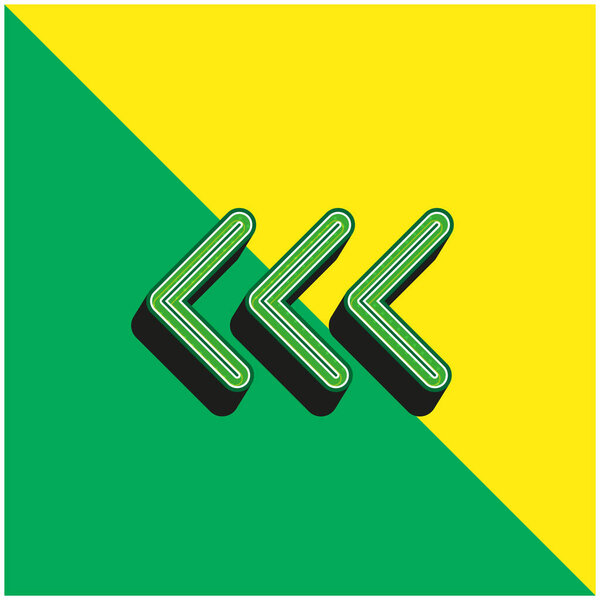 Arrowheads Pointing To The Left Green and yellow modern 3d vector icon logo