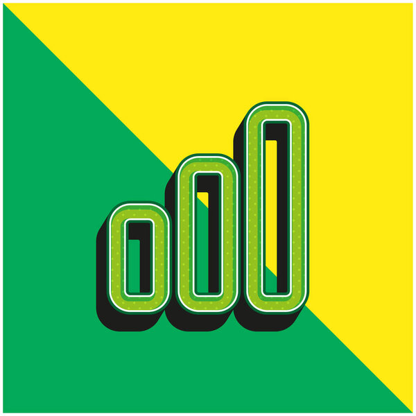 Audio Bars Graphic Outline Green and yellow modern 3d vector icon logo