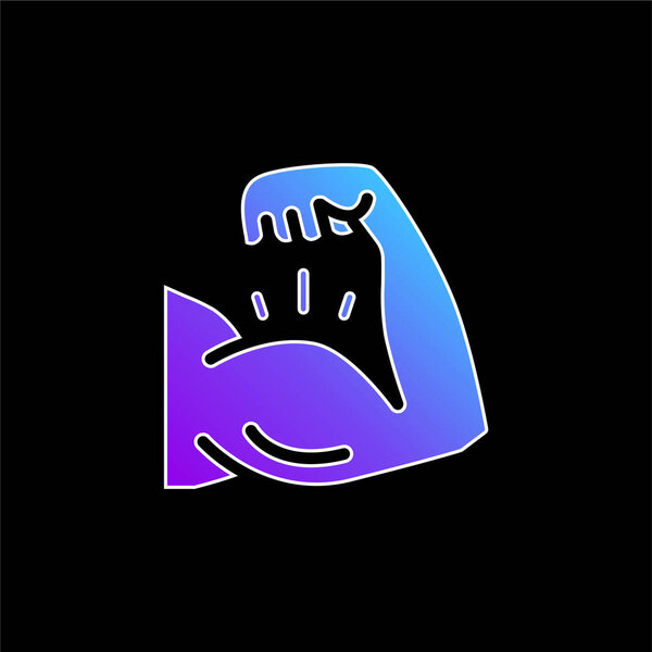 Bodybuilding blue gradient vector icon