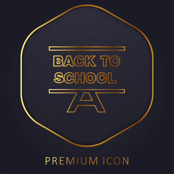 Back To School golden line premium logo or icon