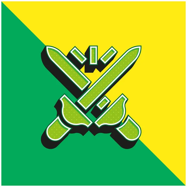 Batalla Verde Amarillo Moderno Vector Icono Del Logotipo — Vector de stock