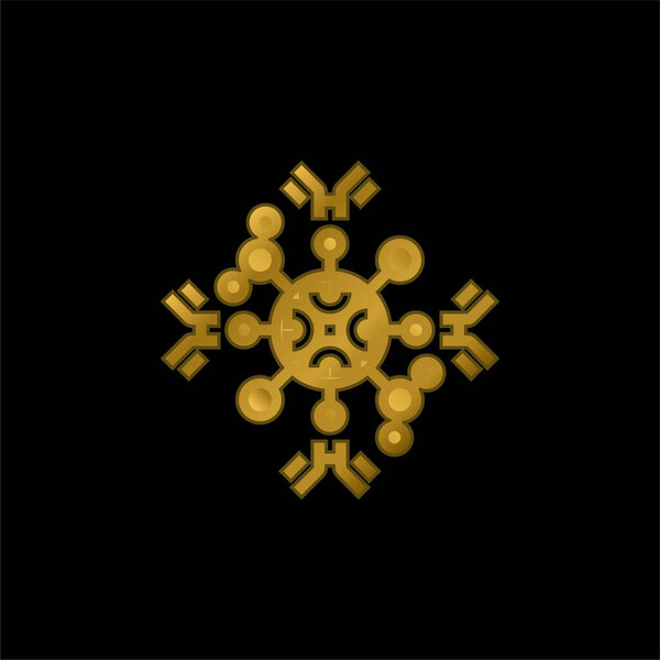 Позолоченная икона антител или вектор логотипа