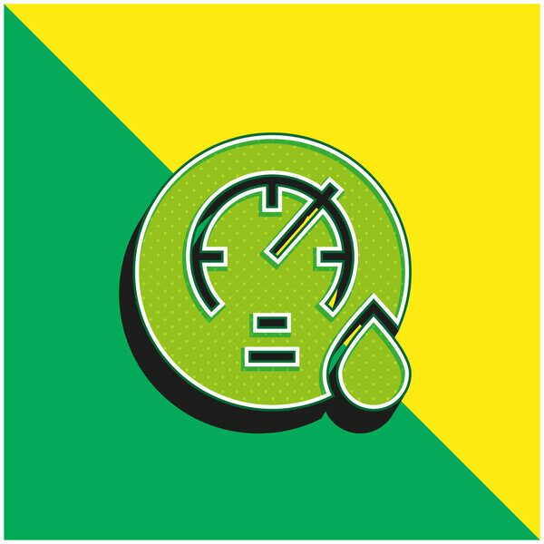 Barometer Green and yellow modern 3d vector icon logo