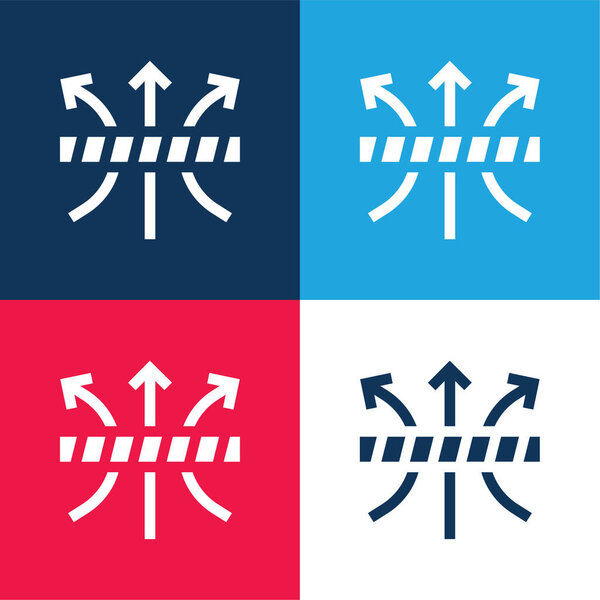 Дышащий синий и красный четыре цвета минимальный набор значков