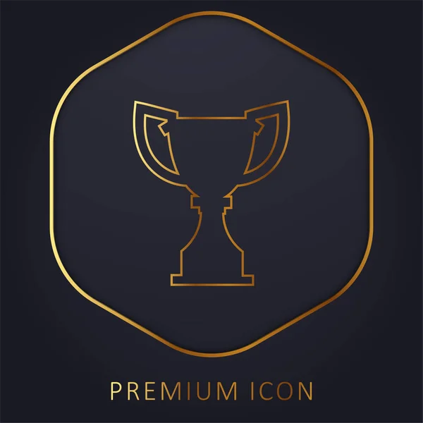 Prêmio Troféu Silhueta Linha Dourada Logotipo Premium Ícone —  Vetores de Stock