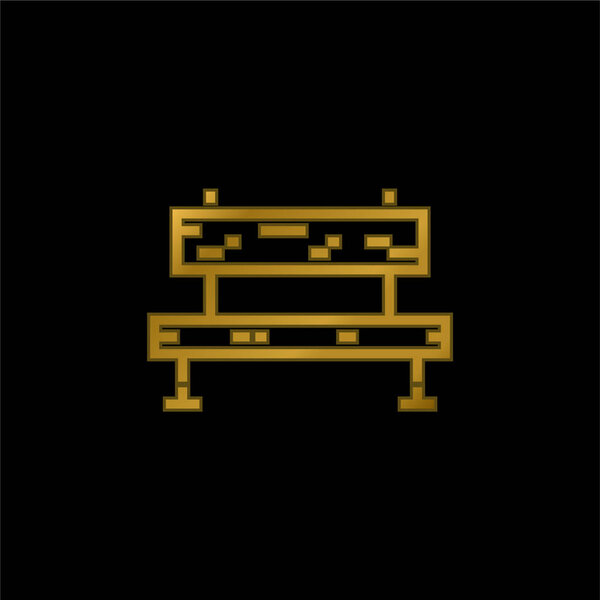 Позолоченная скамейка или вектор логотипа