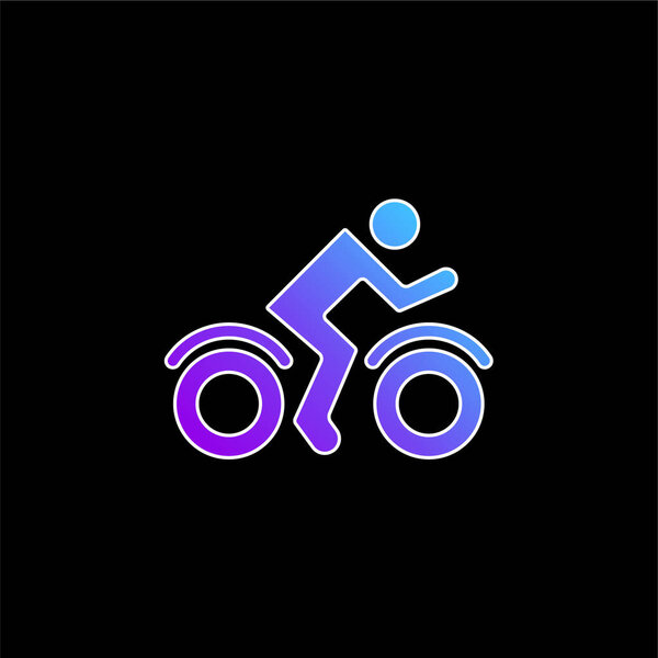 Bike Rider Side View blue gradient vector icon
