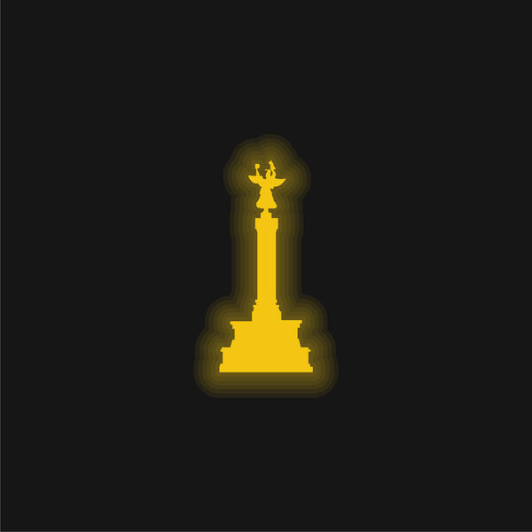Berlin yellow glowing neon icon