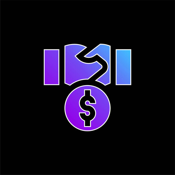 Bribery blue gradient vector icon