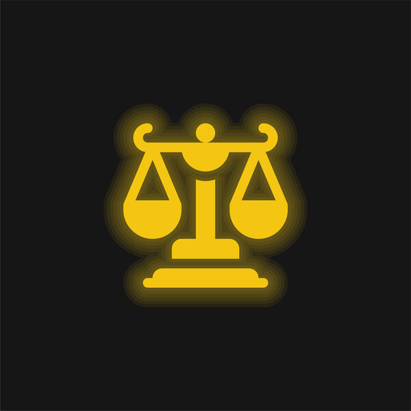 Желтый светящийся неоновый значок