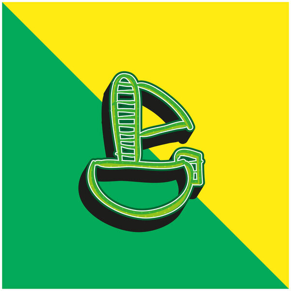 лодка игрушечно-зеленый и желтый современный 3D логотип векторной иконки