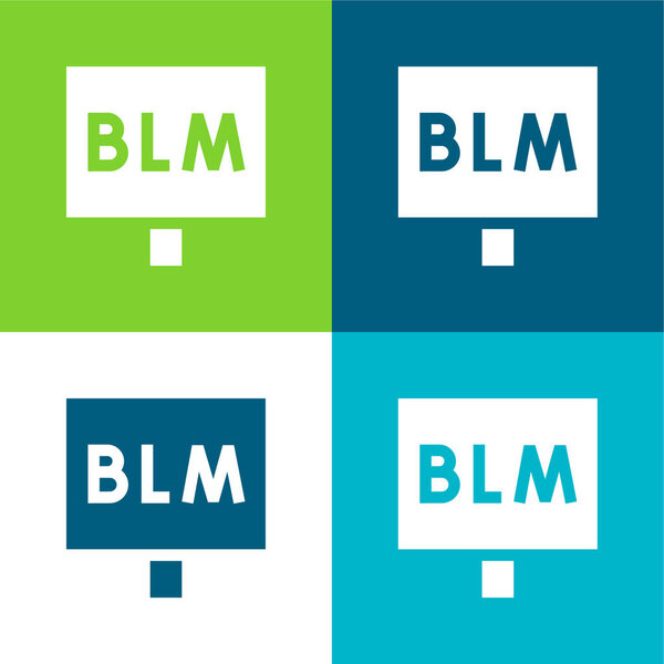 Blm Flat four color minimal icon set